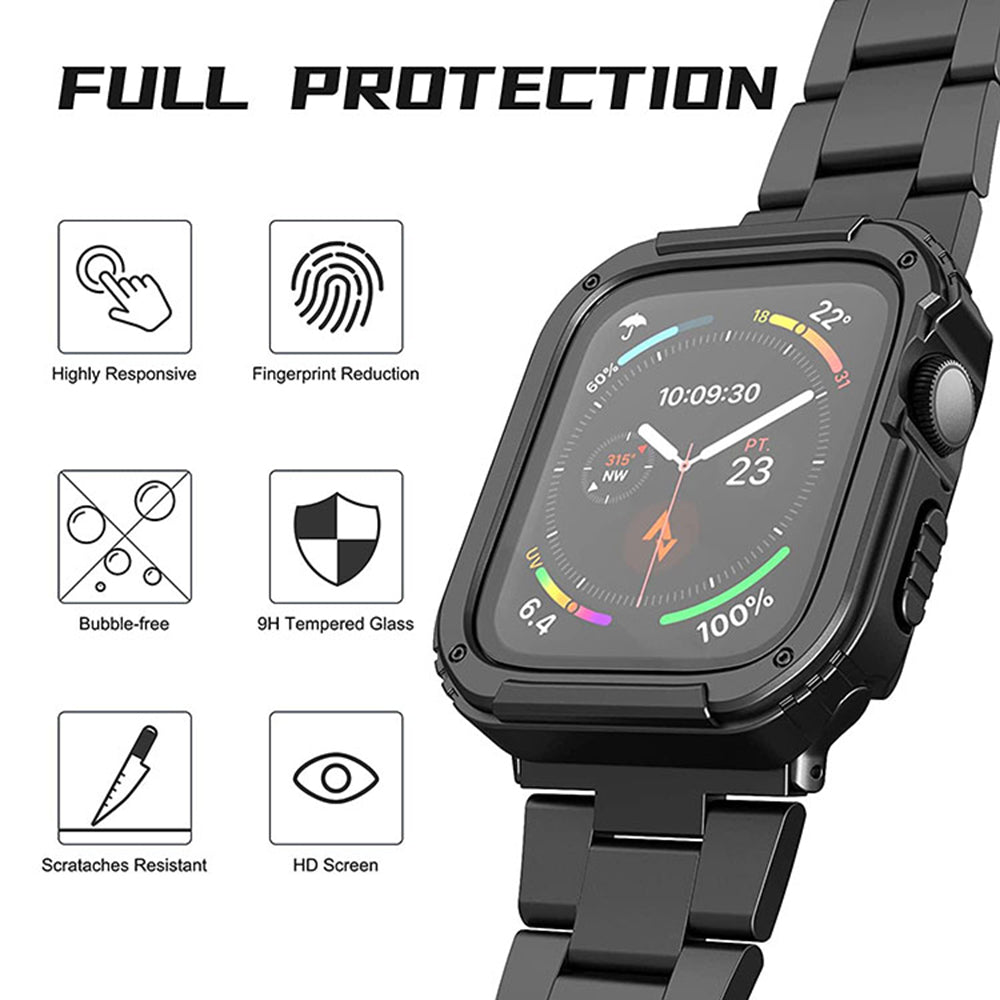 Folie de protectie smartwatch Lito Watch Armor 360 Case + Screen Protector compatibil cu Apple Watch 1 / 2 / 3 (38mm), Albastru