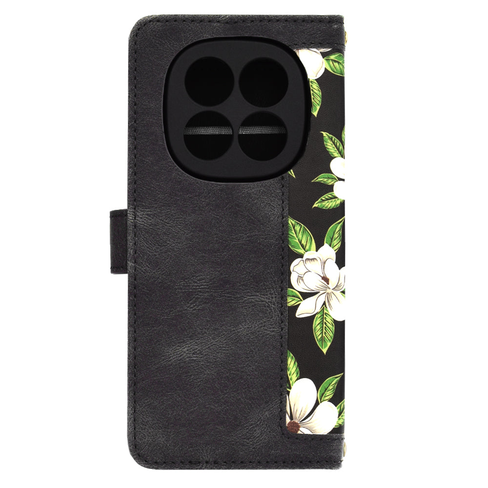 Husa de protectie Techsuit FlipCraft compatibil cu Xiaomi Redmi Note 14 Pro 4G, Flowers of the Dawn