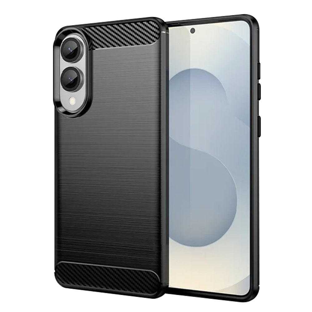 Husa de protectie Techsuit Carbon Silicone compatibil cu Samsung Galaxy S25 Edge, Negru