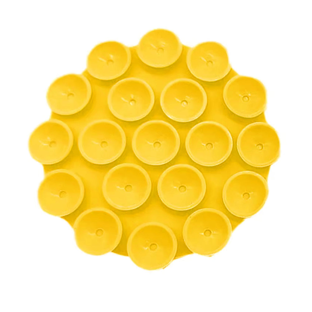 Suport Techsuit Phone (SY-CUP), Suction Pad for Selfies, Silicone, Adhesive Mount, Round Shape, Galben