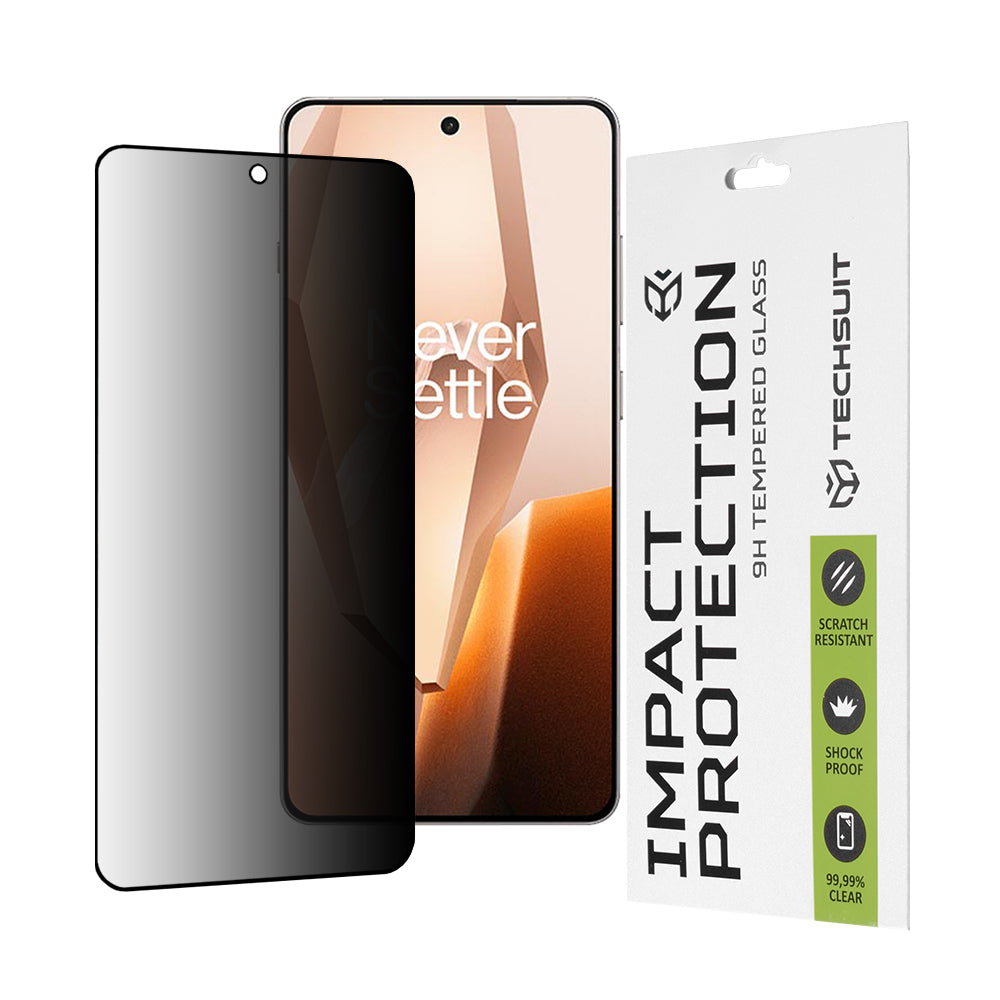 Folie de protectie Techsuit 111D Privacy Full Glue compatibil cu OnePlus 13R, Negru