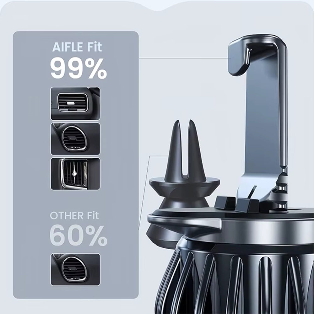Suport Techsuit AirFix (S3), with Metal Plates, for Air Vent, Magnetic Car Mount N52, 360° Rotation, Universal, Negru