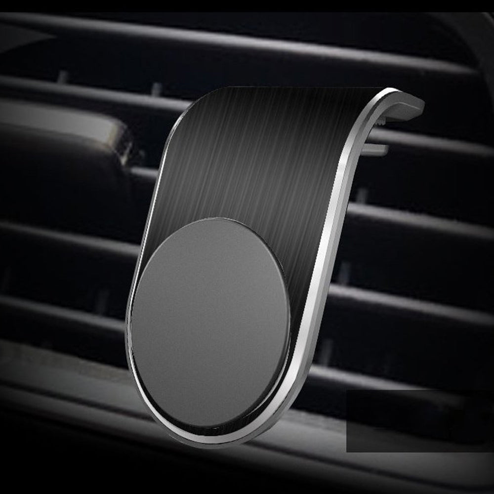 Suport Techsuit AirGrip (S7), Waterfall-Shaped, Magnetic Secure Grip for Air Vent, Clamp Grip, Negru / Silver