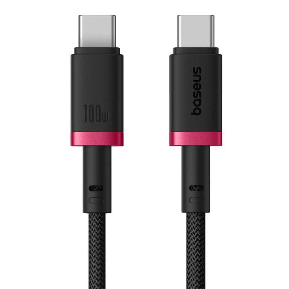 Cablu Baseus Dura Series (P10377803U01-01), for MacBook, Type-C, Fast Charge, PD 100W, 480Mbps, 1m, Rosu / Black
