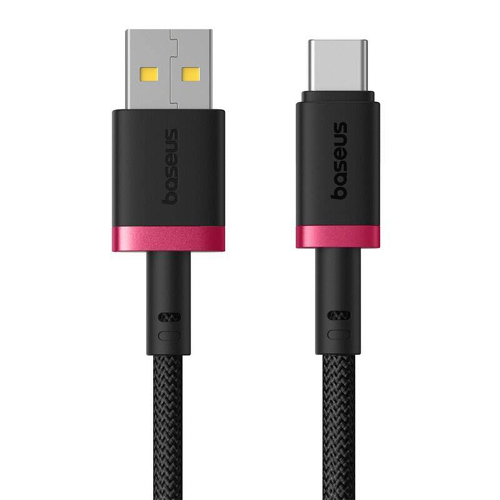 Cablu Baseus Dura Series (P10377802U01-03), USB to Type-C, Fast Charging, 60W, 480Mbps, Naylon, 2m, Rosu / Black