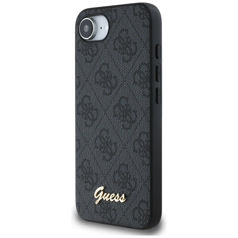 Husa de protectie Guess Hardcase 4G Script Logo (GUHMPSE4HG4SHK) compatibil cu iPhone 16e / iPhone 17e, Negru