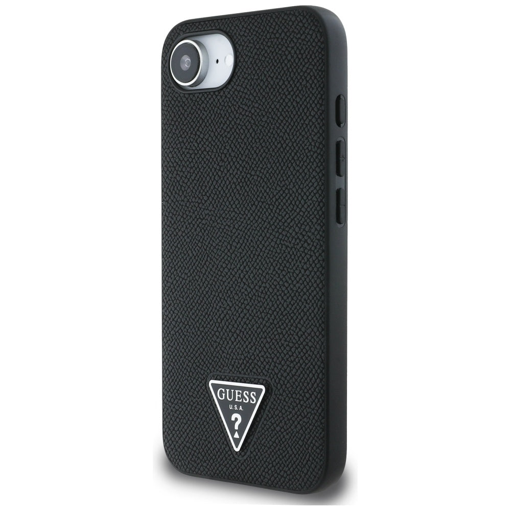 Husa de protectie Guess Grained PU Triangle Logo MagSafe (GUHMPSE4PGTSPSK) compatibil cu iPhone 16e / iPhone 17e, Negru