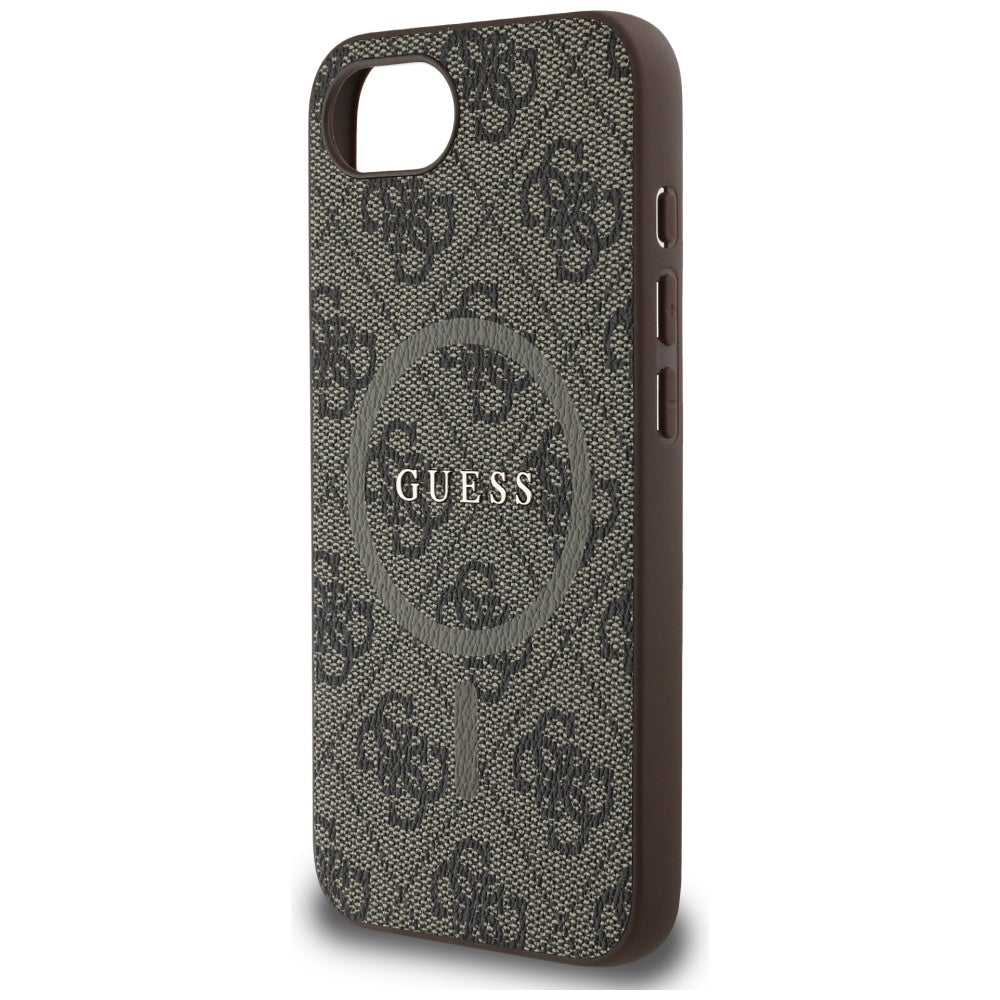 Husa de protectie Guess 4G Ring Classic Logo MagSafe (GUHMPSE4G4GFRW) compatibil cu iPhone 16e / iPhone 17e, Maro
