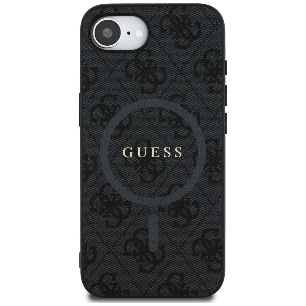 Husa de protectie Guess 4G Ring Classic Logo MagSafe (GUHMPSE4G4GFRK) compatibil cu iPhone 16e / iPhone 17e, Negru