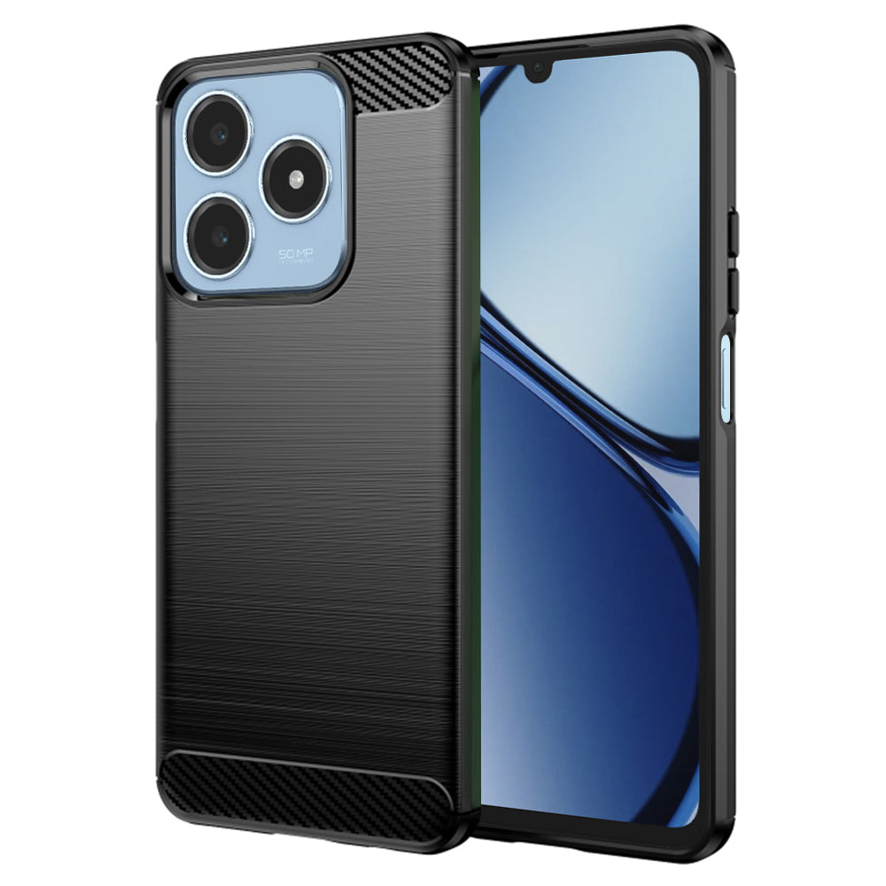 Husa de protectie Techsuit Carbon Silicone compatibil cu Realme C61 / Realme C63, Negru