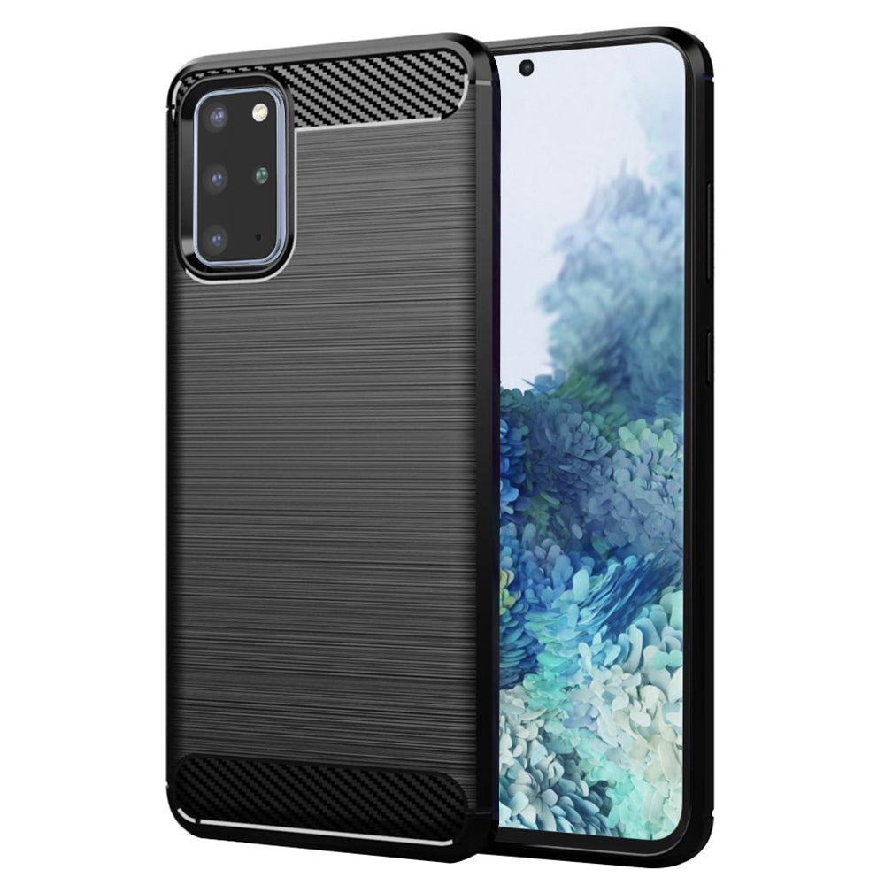 Husa de protectie Techsuit Carbon Silicone compatibil cu Samsung Galaxy S20 Plus 4G / S20 Plus 5G, Negru