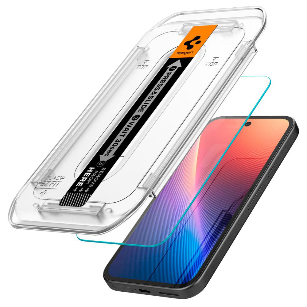 Folie de protectie Spigen (set de 2) Glas.tR EZ-FIT (AGL08938) compatibil cu Google Pixel 9a, Transparent