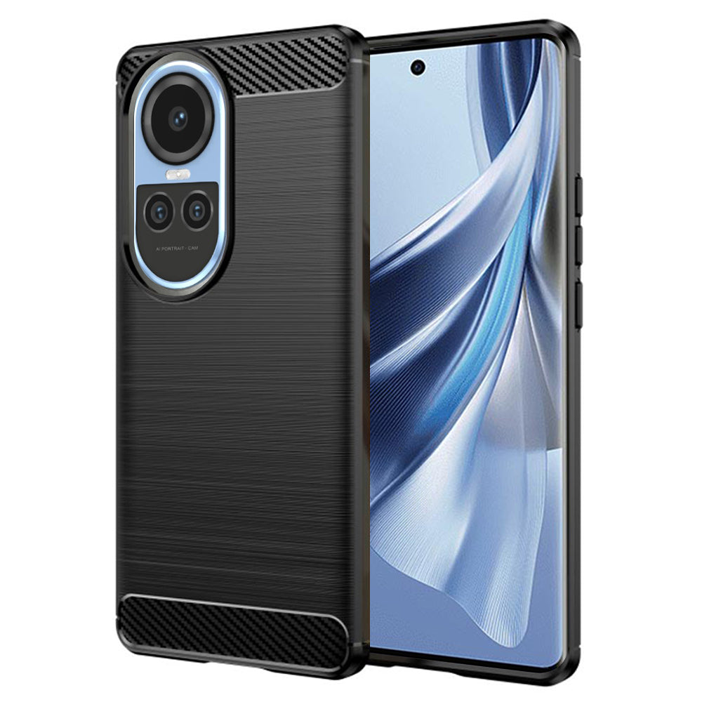 Husa de protectie Techsuit Carbon Silicone compatibil cu Oppo Reno10 / Reno10 Pro, Negru
