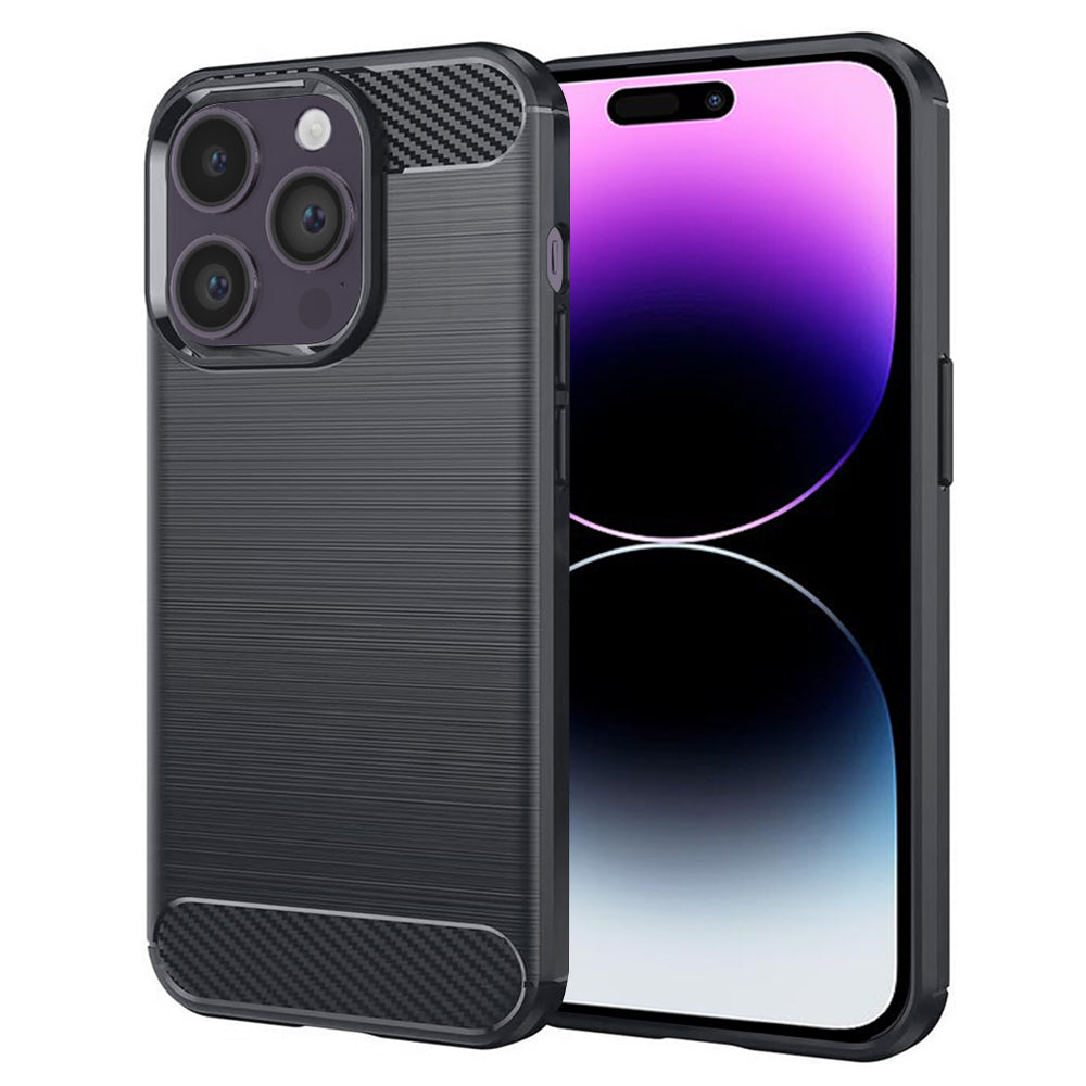 Husa de protectie Techsuit Carbon Silicone compatibil cu iPhone 14 Pro Max, Negru