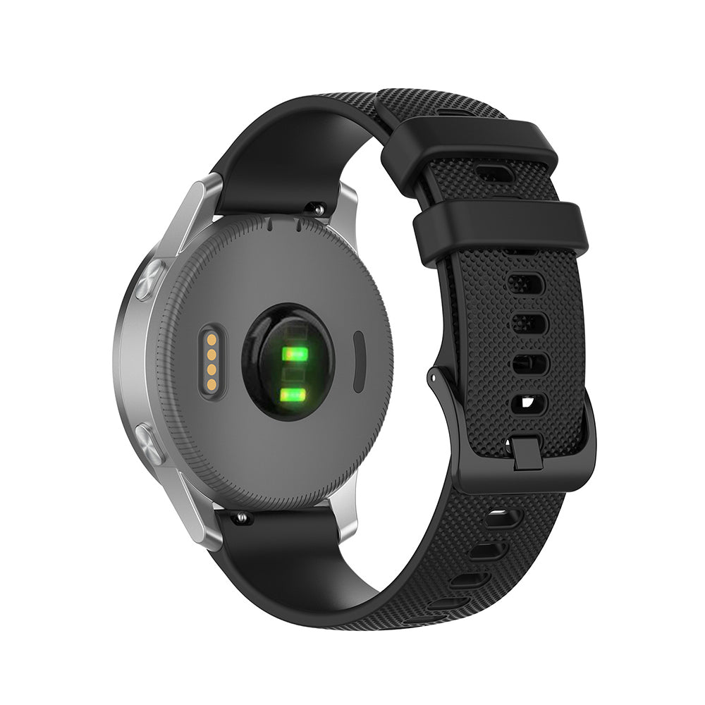 Curea smartwatch Techsuit Watchband 18mm (W006) compatibil cu Huawei Watch GT 4 (41mm)/W1/Honor Watch S1/Garmin Venu 2S/Vivoactive 4S, Negru