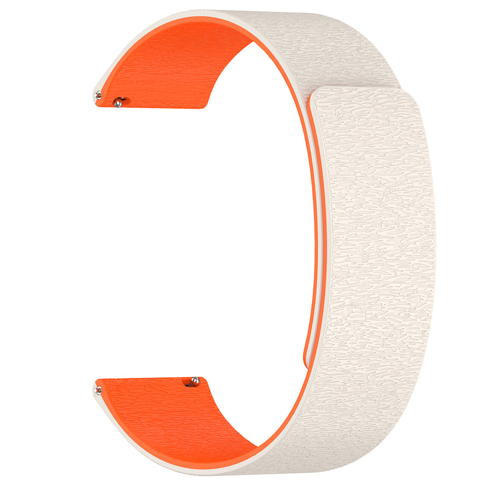 Curea smartwatch Techsuit Watchband 20mm (W074) compatibil cu Samsung Galaxy Watch4/5/Active 2, Huawei Watch GT 3 (42mm)/GT 3 Pro (43mm), Bej /Orange