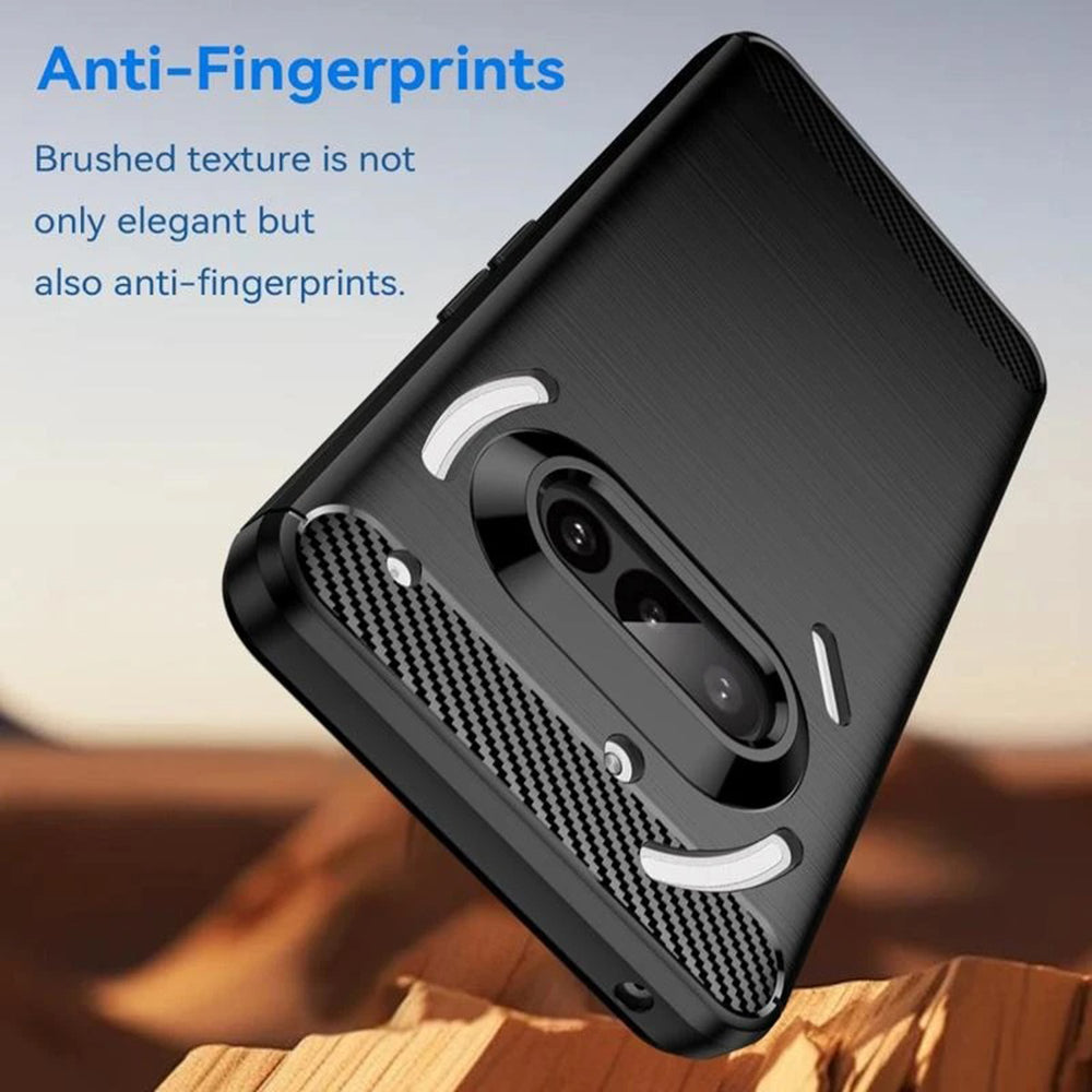 Husa de protectie Techsuit Carbon Silicone compatibil cu Nothing Phone (3a), Negru