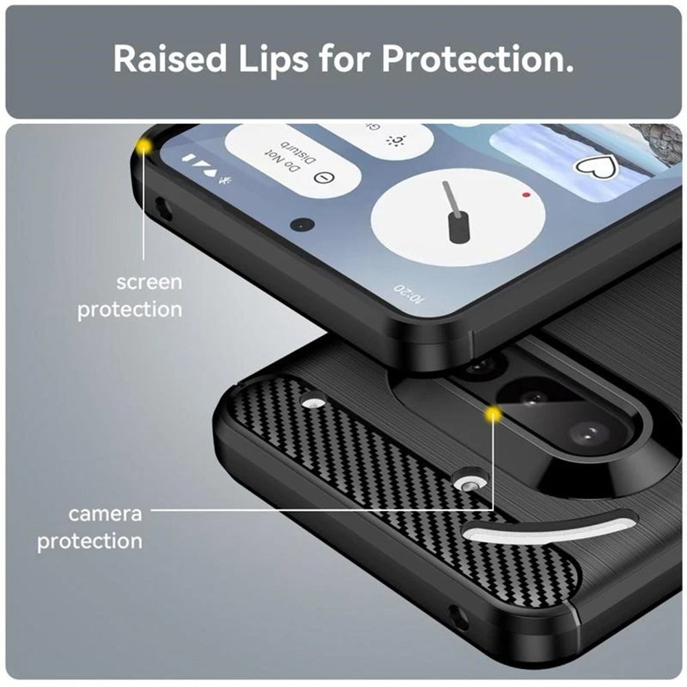 Husa de protectie Techsuit Carbon Silicone compatibil cu Nothing Phone (3a), Negru