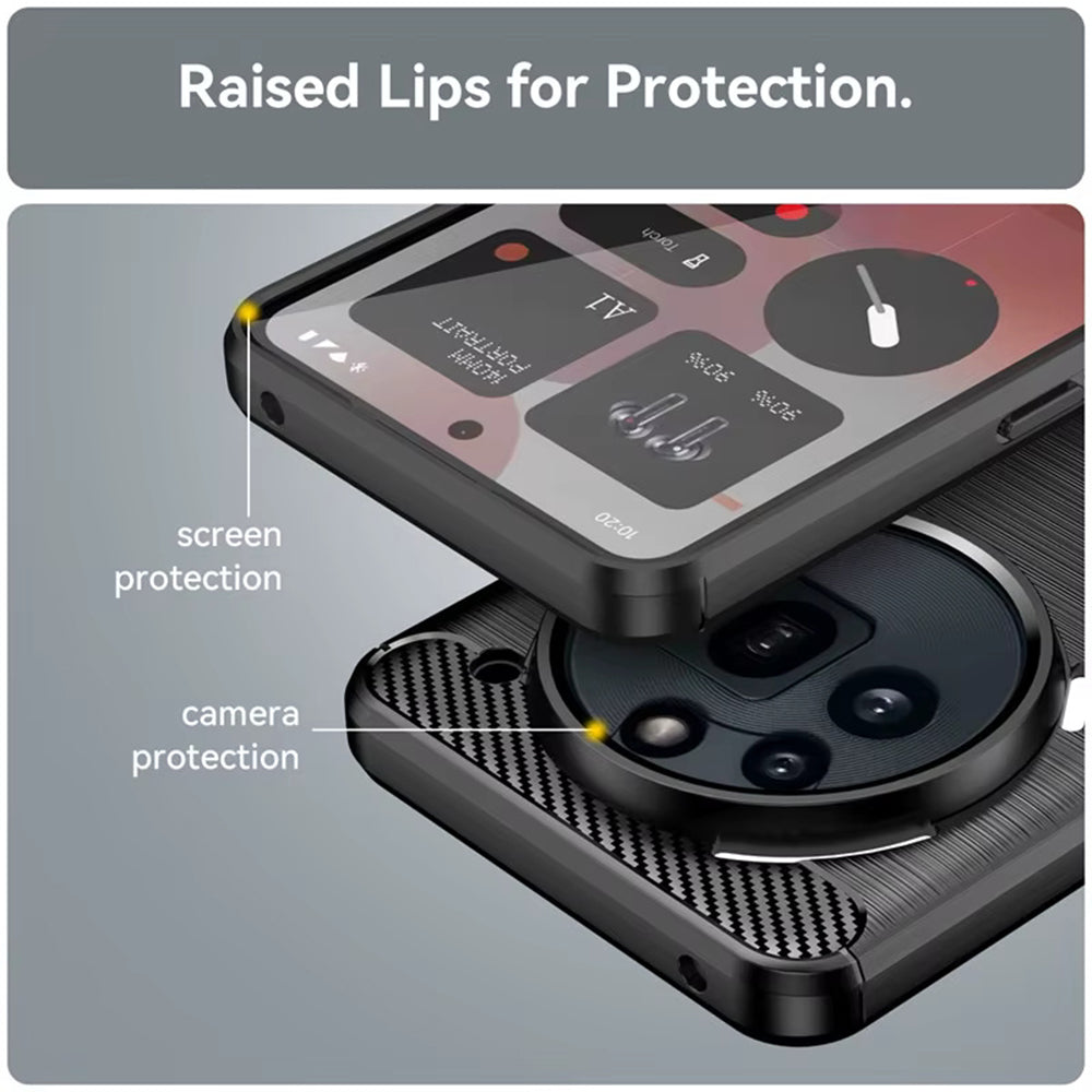 Husa de protectie Techsuit Carbon Silicone compatibil cu Nothing Phone (3a) Pro, Albastru