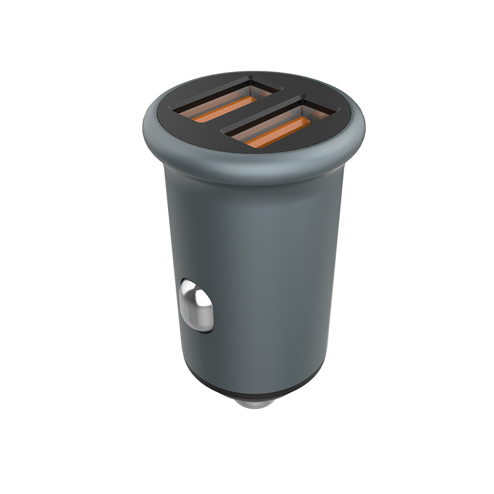 Incarcator ColorWay Mini Car (CW-CHA036Q-GR), 2x USB, Quick Charge 2.0 & 3.0, 36W, 3A, Huawei FCP, Auto ID Chip, 24V, Gri