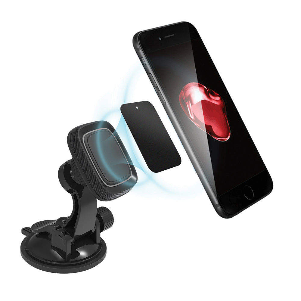 Suport ColorWay (CW-CHM06-GR), Magnetic, for Dashboard, 360°, Secure Grip, Adhesive Suction Cup, Universal, Negru
