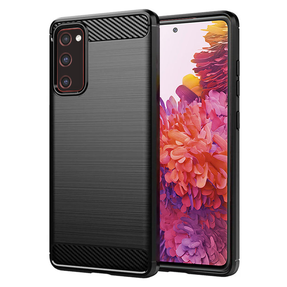 Husa de protectie TechSuit Carbon Silicone compatibil cu Samsung Galaxy S20 FE 4G / S20 FE 5G, Negru