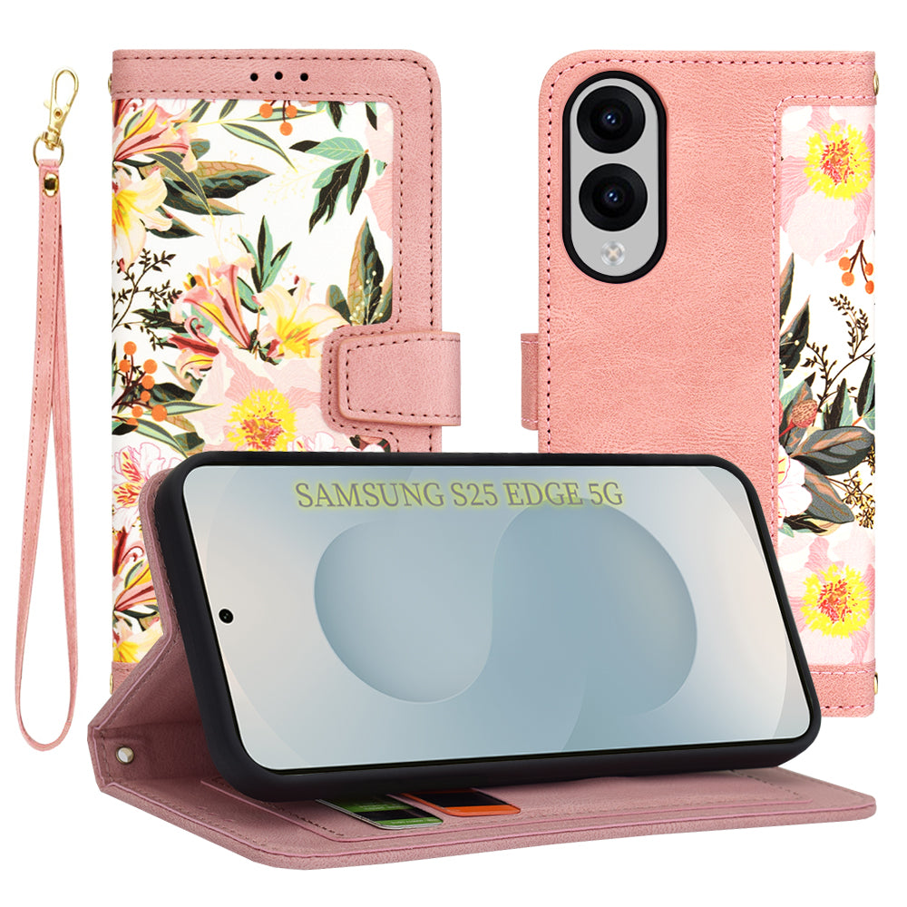 Husa de protectie Techsuit FlipCraft compatibil cu Samsung Galaxy S25 Edge, Sweetheart Pink