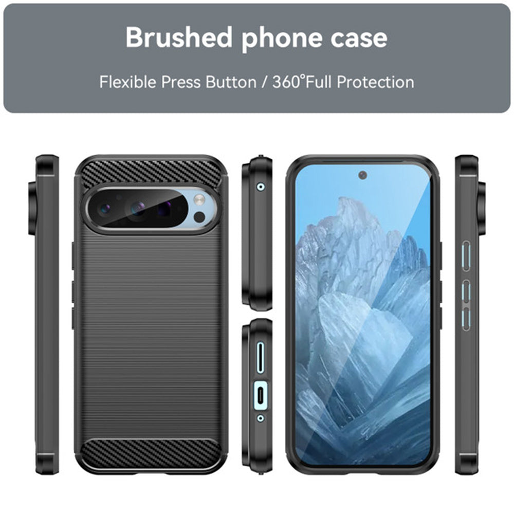 Husa de protectie Techsuit Carbon Silicone compatibil cu Google Pixel 9 Pro / 9, Negru