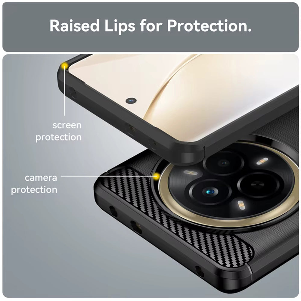 Husa de protectie Techsuit Carbon Silicone compatibil cu Realme 14 Pro, Negru