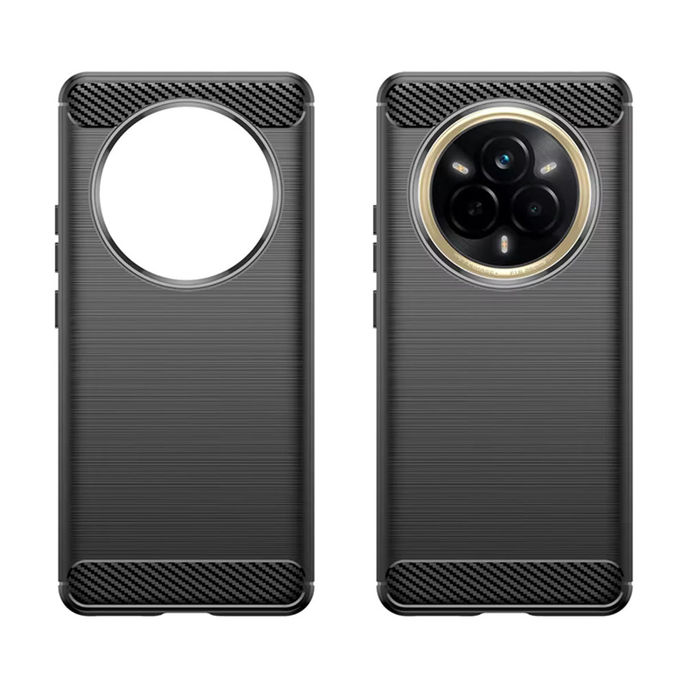 Husa de protectie Techsuit Carbon Silicone compatibil cu Realme 14 Pro, Negru