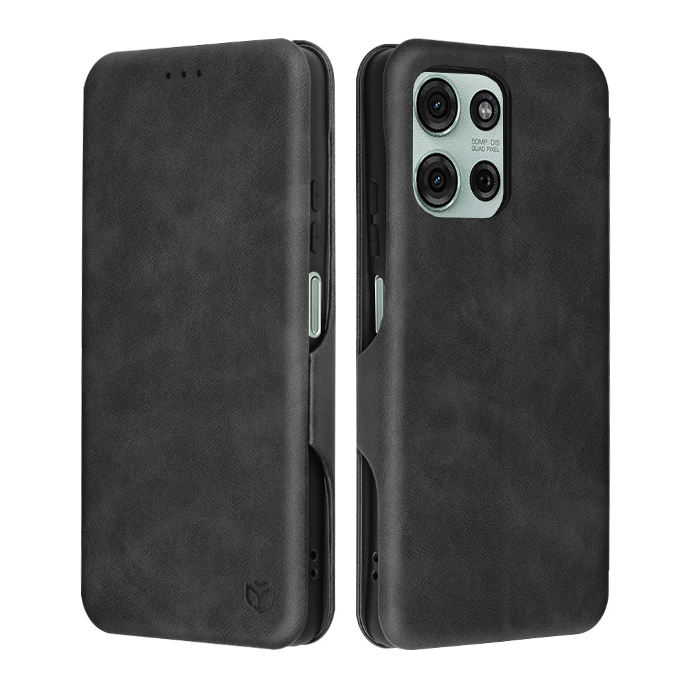 Husa de protectie Techsuit Safe Wallet Plus compatibil cu Motorola Moto G75, Negru