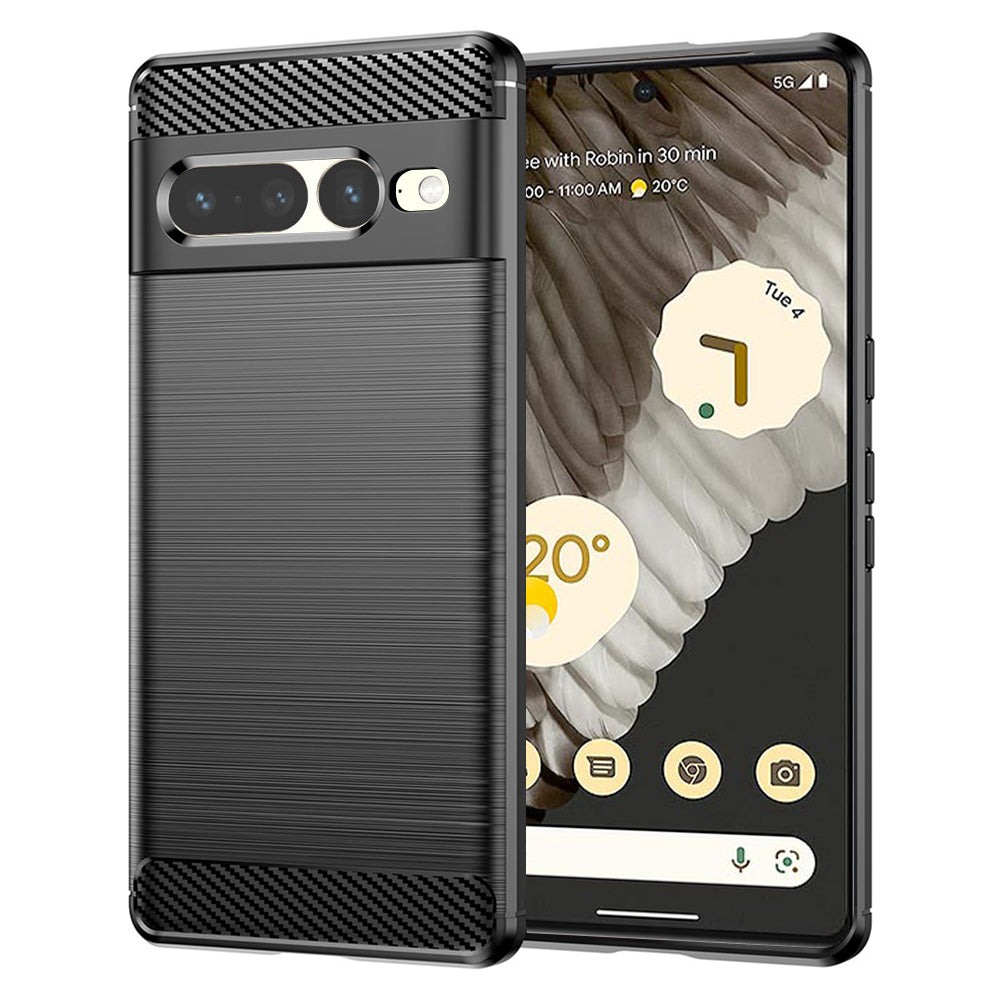 Husa de protectie Techsuit Carbon Silicone compatibil cu Google Pixel 7 Pro, Negru