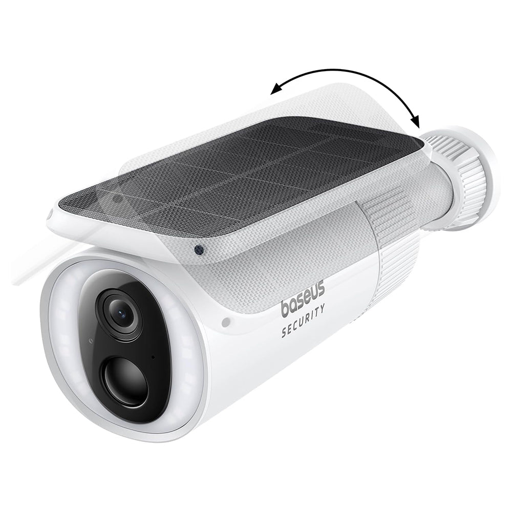 Baseus Outdoor Camera Security S1 (S0SW002130), with Solar Panel, 2K, 8GB, Two-way Audio, Night Vision, 10.400mAh, Alb
