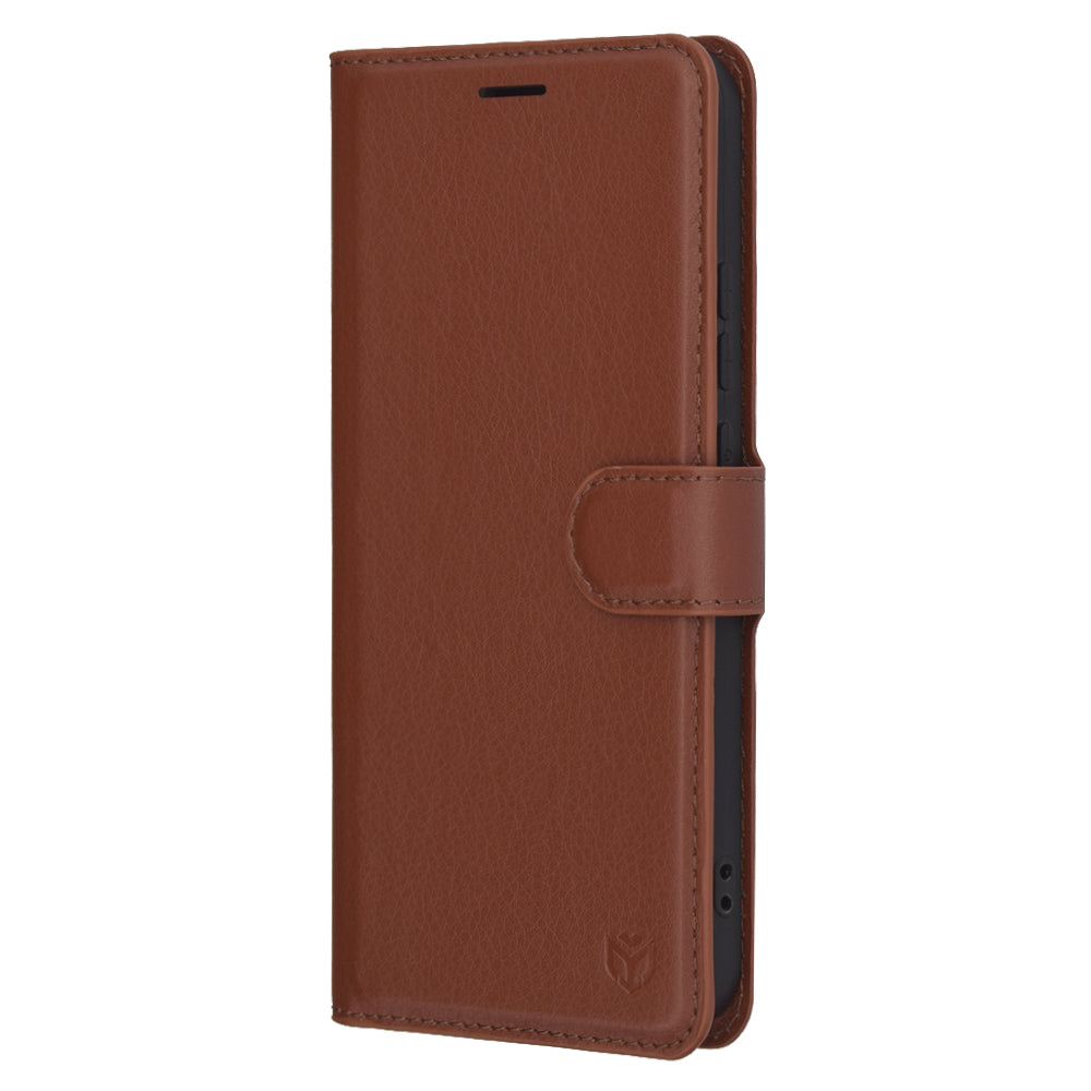 Husa de protectie Techsuit Leather Folio compatibil cu Oppo Reno13, Maro