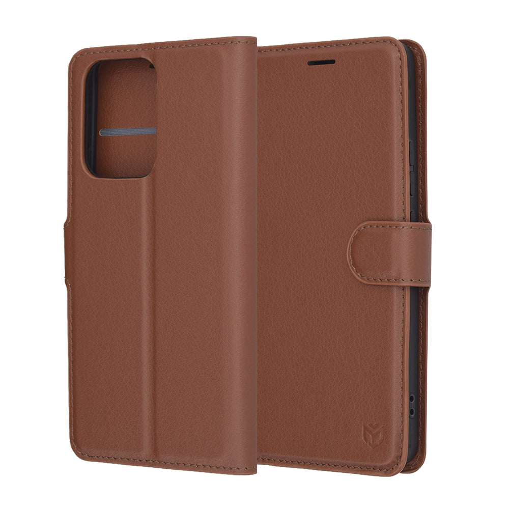 Husa de protectie Techsuit Leather Folio compatibil cu Oppo Reno13 F 4G / Reno13 F 5G / Reno13 FS 5G, Maro