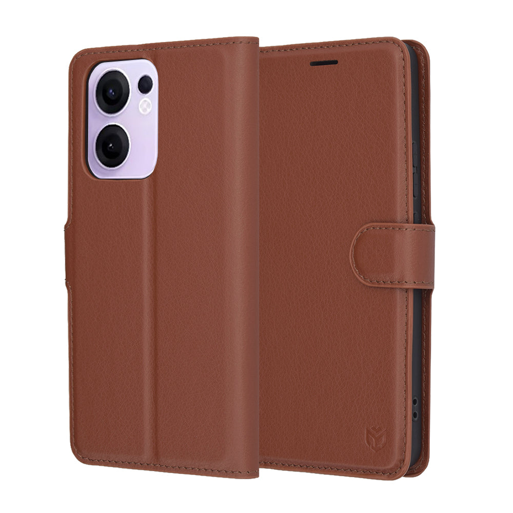 Husa de protectie Techsuit Leather Folio compatibil cu Oppo Reno13 F 4G / Reno13 F 5G / Reno13 FS 5G, Maro