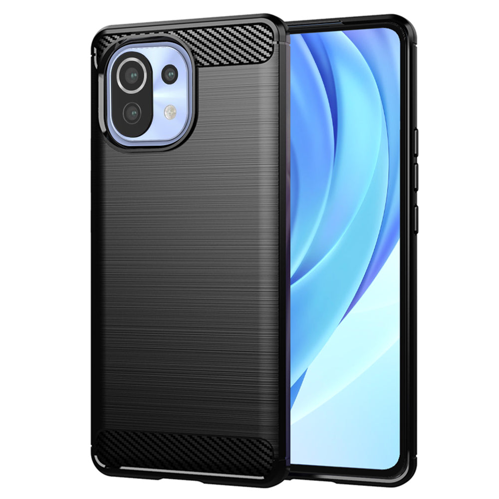 Husa de protectie Techsuit Carbon Silicone compatibil cu Xiaomi Mi 11 Lite 4G / Mi 11 Lite 5G / 11 Lite 5G NE, Negru
