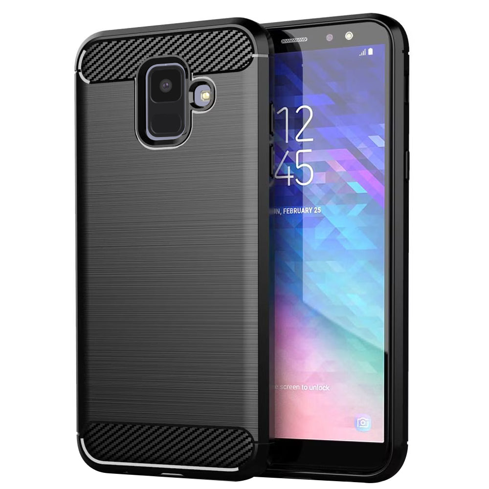 Husa de protectie Techsuit Carbon Silicone compatibil cu Samsung Galaxy A6 2018, Negru