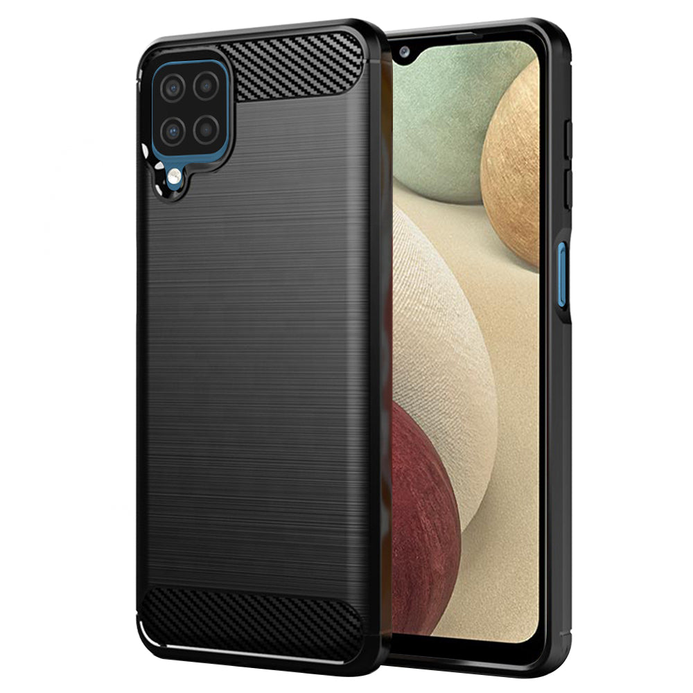 Husa de protectie Techsuit Carbon Silicone compatibil cu Samsung Galaxy A12 / A12 Nacho, Negru