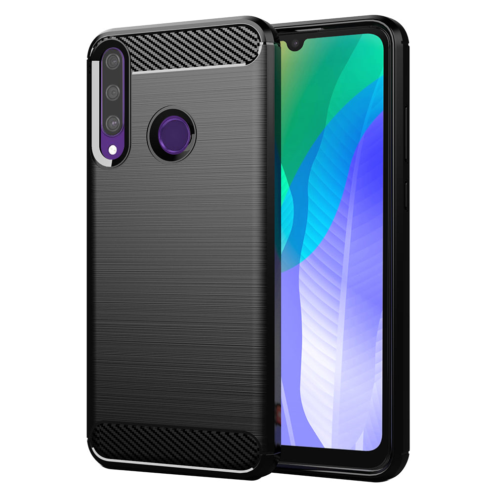 Husa de protectie Techsuit Carbon Silicone compatibil cu Huawei Y6p, Negru