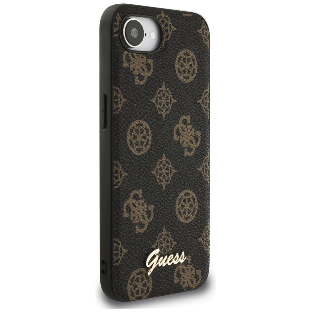 Husa de protectie Guess Peony Script MagSafe (GUHMPSE4PGPYSK) compatibil cu iPhone 16e / iPhone 17e, Negru
