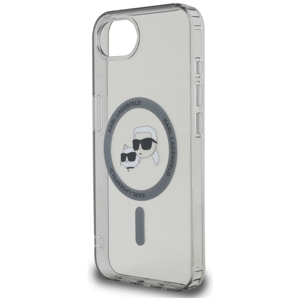 Husa de protectie Karl Lagerfeld IML MagSafe (KLHMPSE4HLSKCK) compatibil cu iPhone 16e / iPhone 17e, Metal Karl&Choupette Head