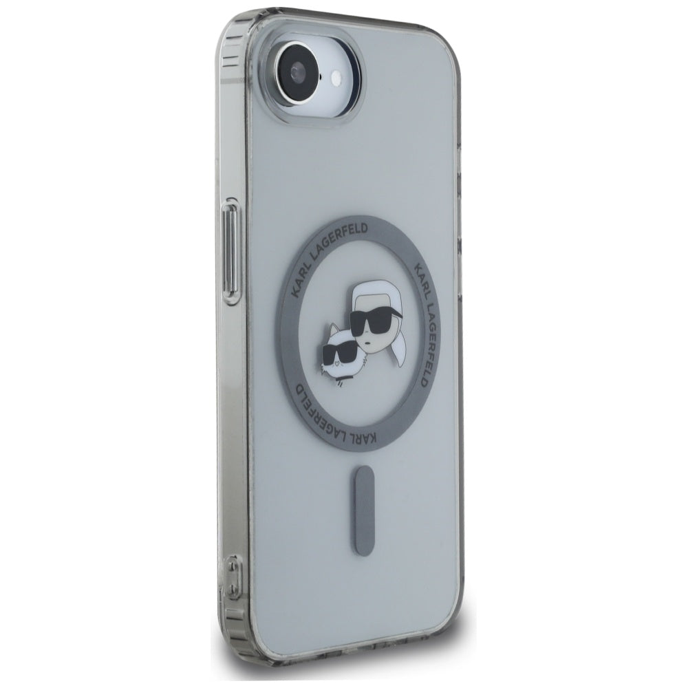Husa de protectie Karl Lagerfeld IML MagSafe (KLHMPSE4HLSKCK) compatibil cu iPhone 16e / iPhone 17e, Metal Karl&Choupette Head