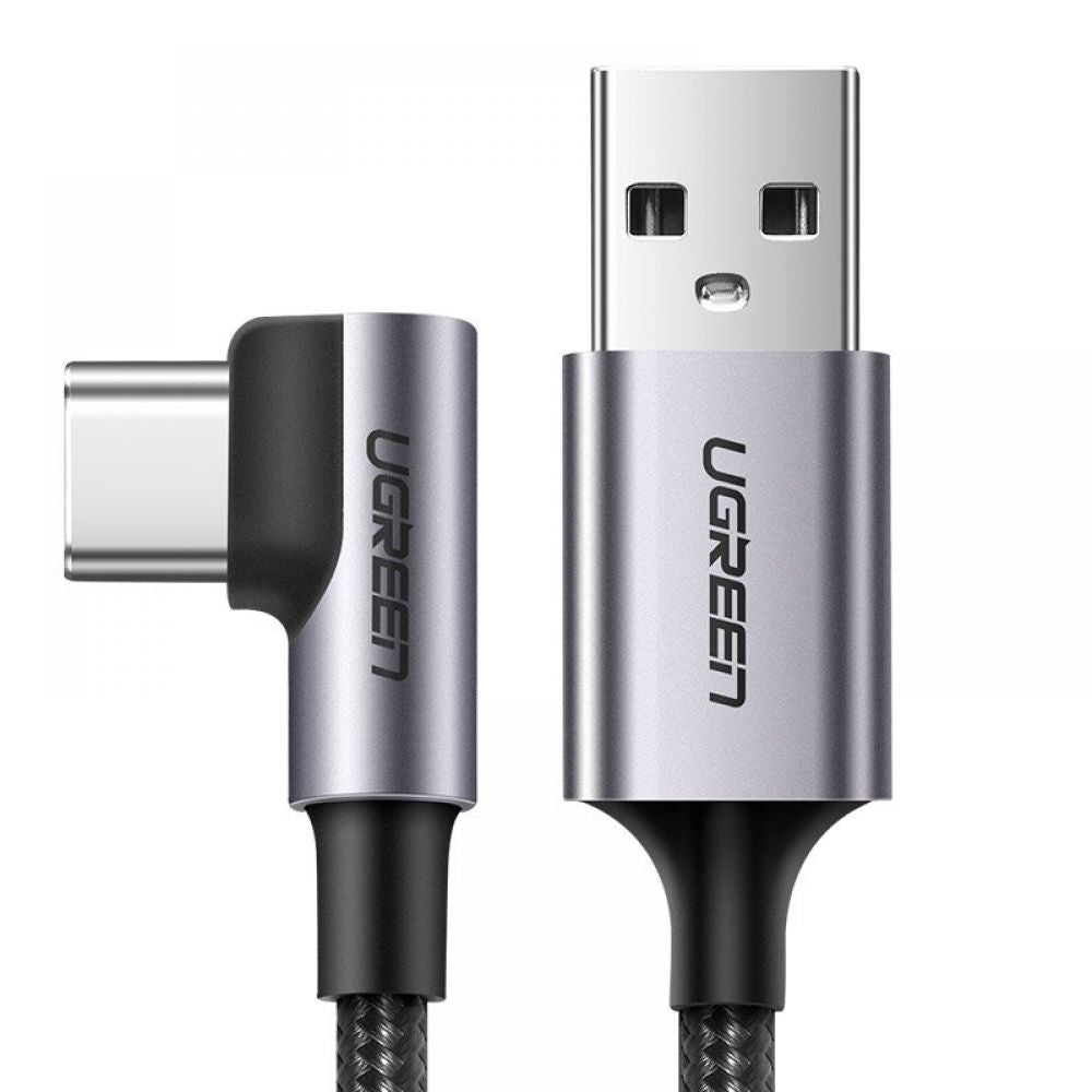 Cablu Ugreen Right Angle US284 (50942), USB-C, 18W 3A, 2m, Gri