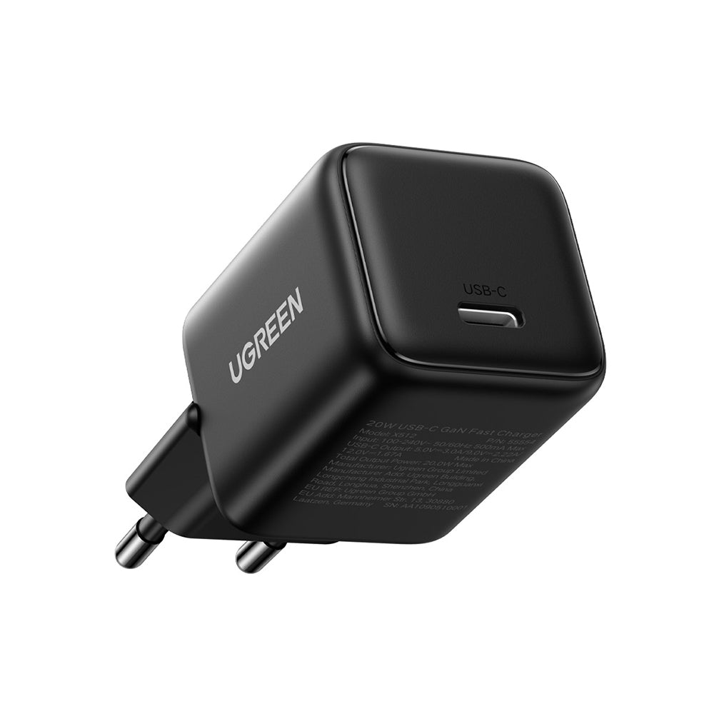 Incarcator Ugreen X512 (55553), USB-C, GaN, Fast Charging, 20W, PD3.0, QC4, 3A, Negru