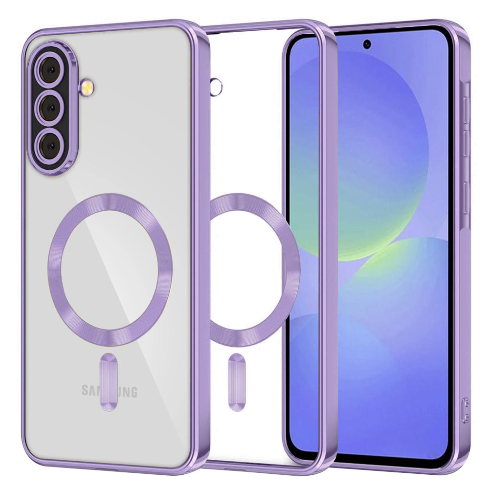 Husă Techsuit Luxury Crystal MagSafe pentru Samsung Galaxy A36 5G / A56 5G, mov deschis