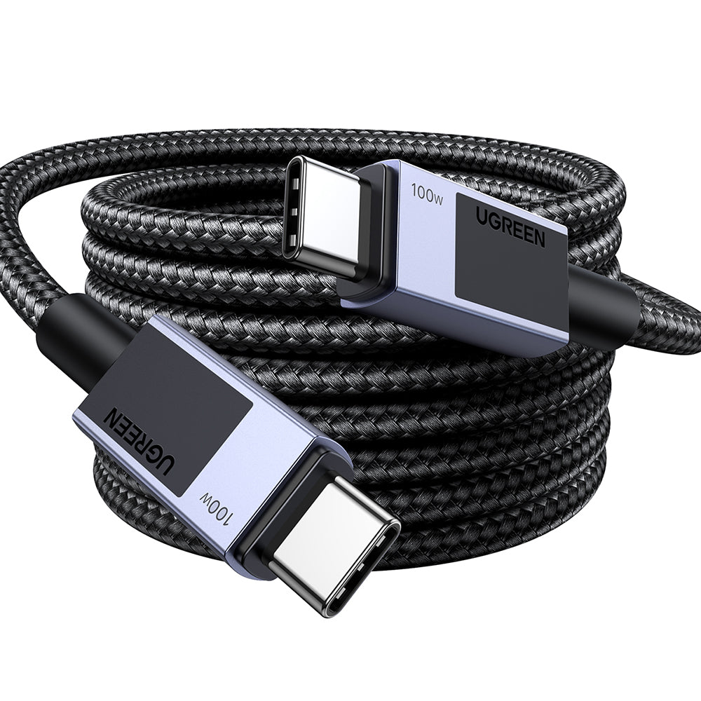 Cablu Ugreen L512 (45065), USB-C to Type-C, Fast Charging, PD100W, 5A, 480Mbps, 3m, Gri Spatial