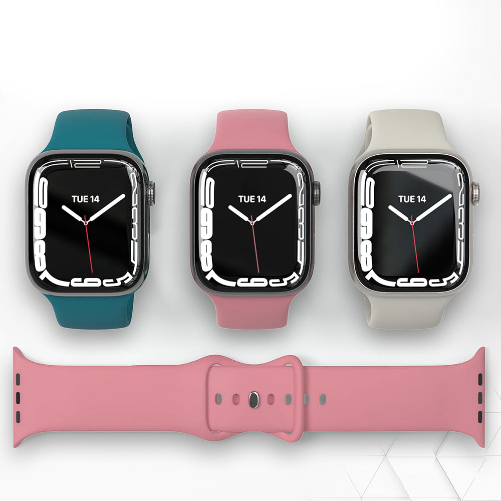 Curea smartwatch Techsuit Watchband (W031) compatibil cu Apple Watch 1/2/3/4/5/6/7/8/9/10/11/SE/SE 2/SE 3 (38/40/41/42mm), Roz