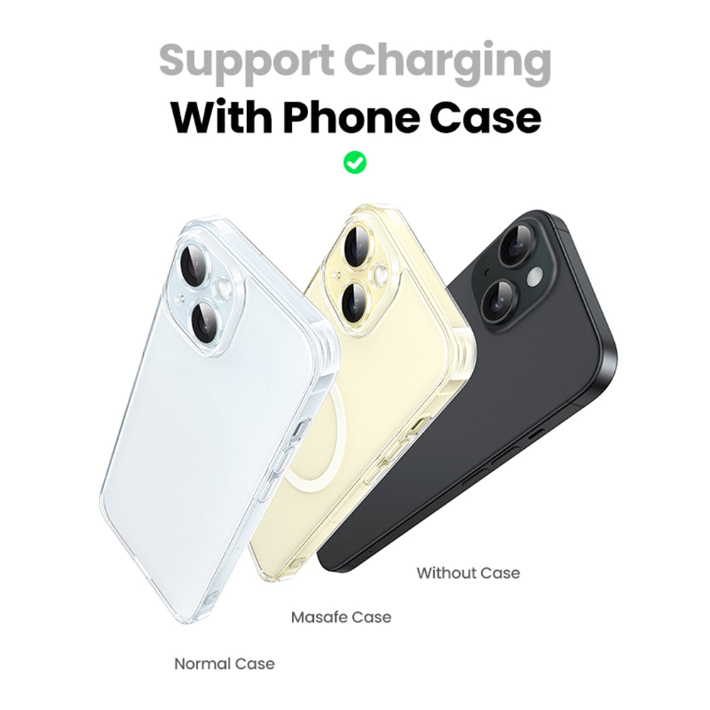 Incarcator Ugreen Wireless W706 (45023), MagSafe, 2in1, for iPhone, AirPods, USB-C Cable, 20W, 3A, Qi2, MPP, 1m, Gri