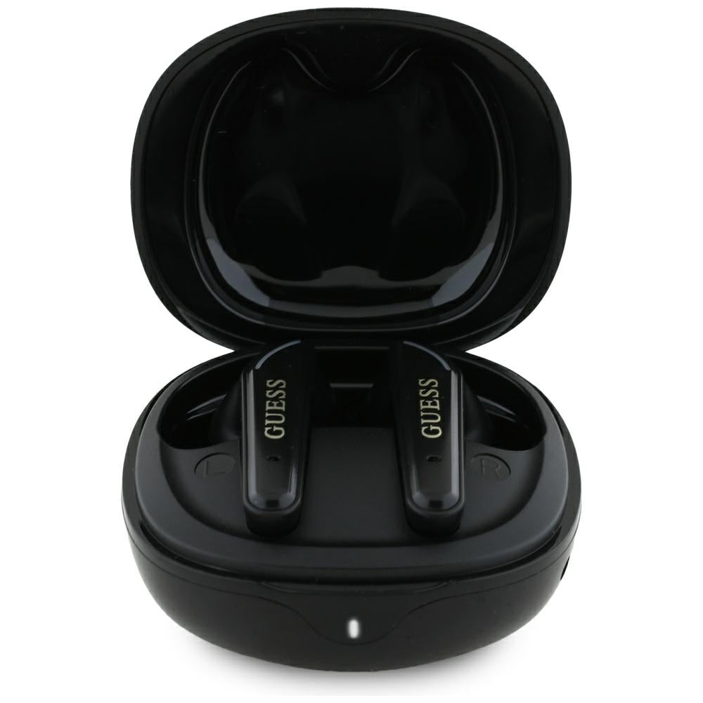 Casti Guess Flat Classic Logo Electroplated (GUTWST7FCEEK), Bluetooth 5.4, TWS, Microphone, 300mAh, Negru